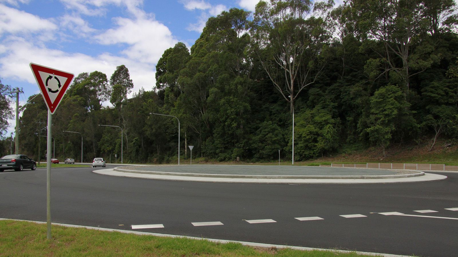 A photograph of the roundabout near Hanging Rock, on Beach Road banner image