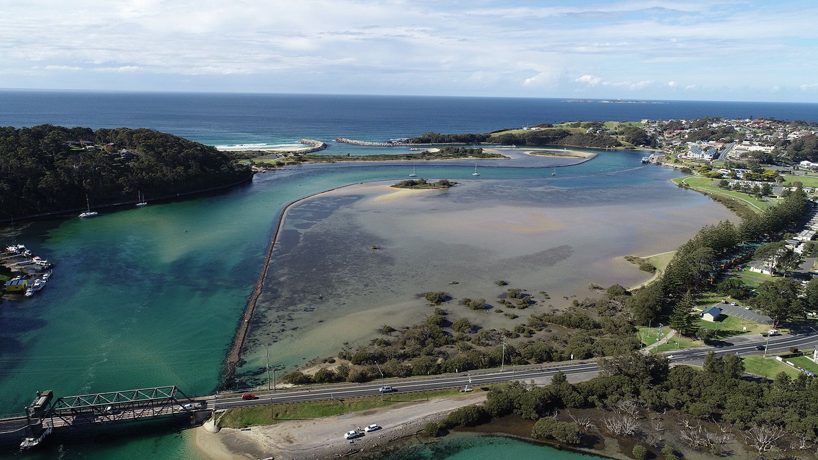 Aerial photograph of Wagonga Inlet banner image