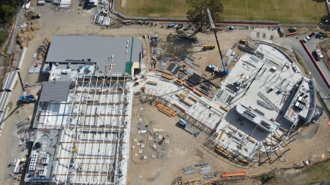 Ariel view of construction site