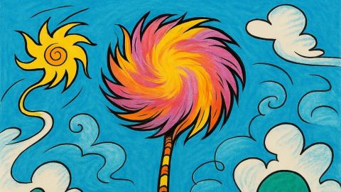 Image of the Lorax Tree from Dr Seuss