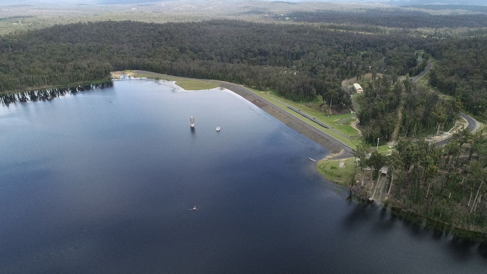 Aerial photograph of Deep Creek Dam banner image