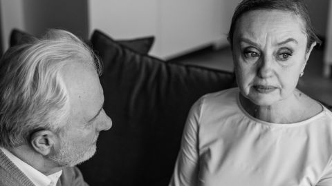 man and woman looking concerned