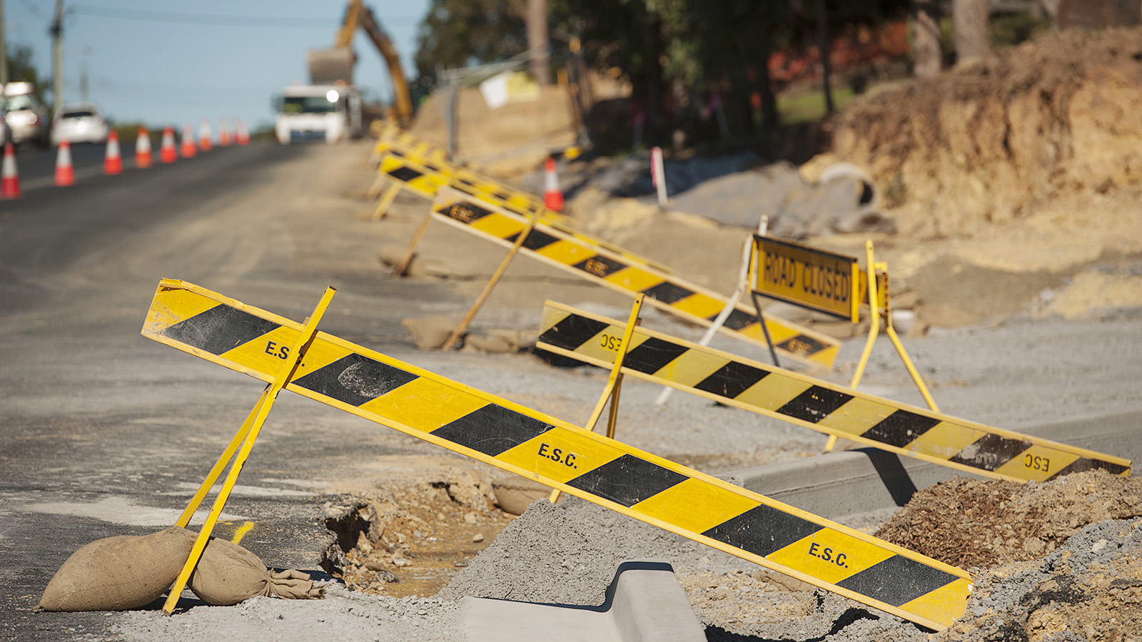 Road barricades Orient Street Batemans Bay