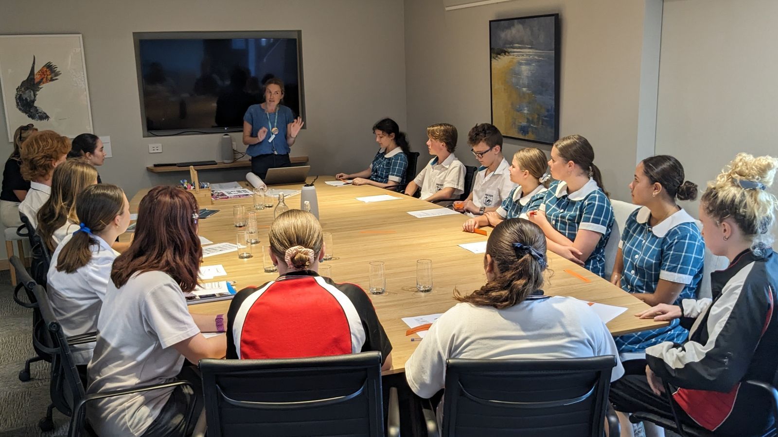 Members of Eurobodalla's youth committee in Council chambers banner image