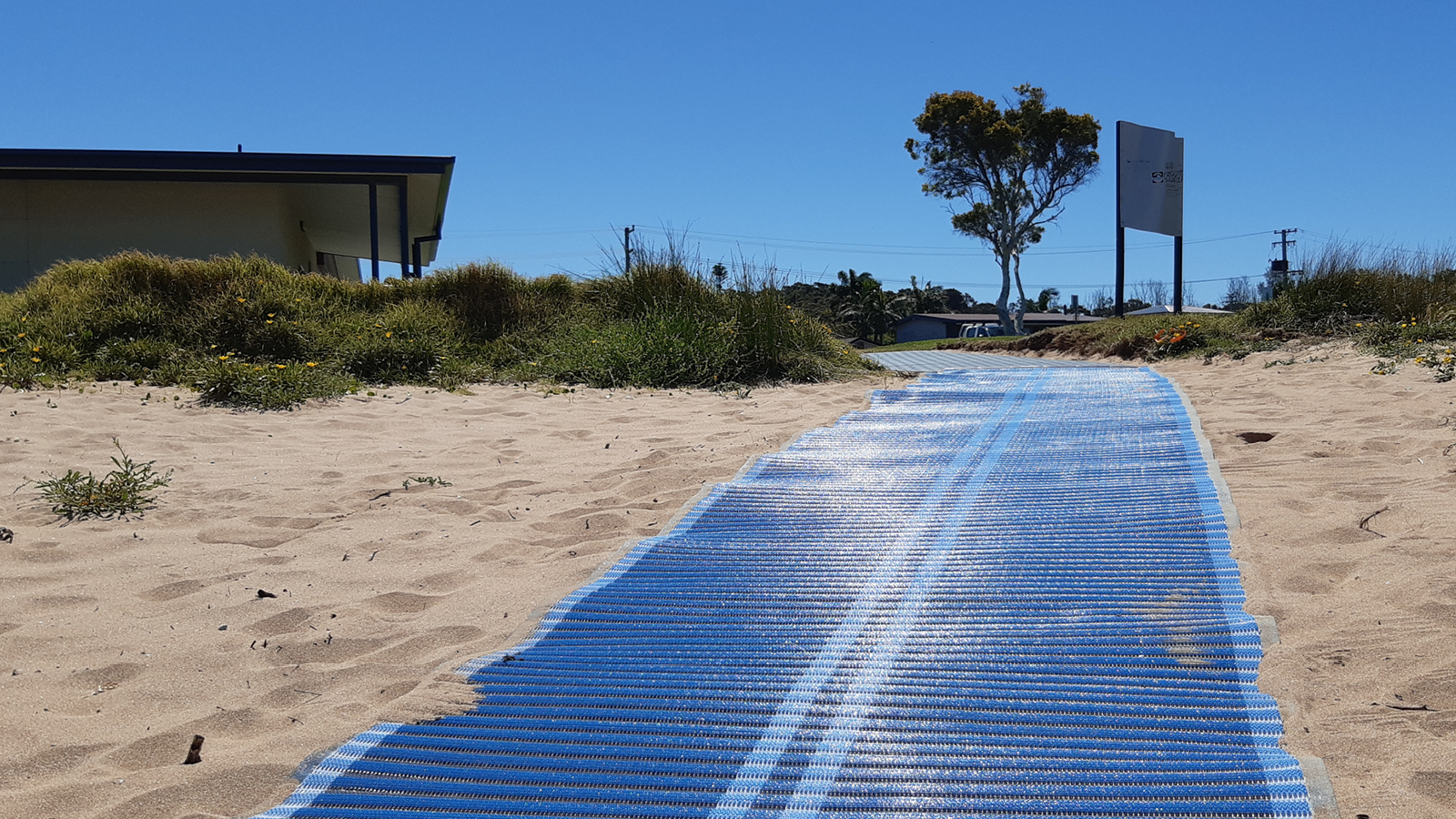 Image Photo of a mobility mat on Malua Bay beach