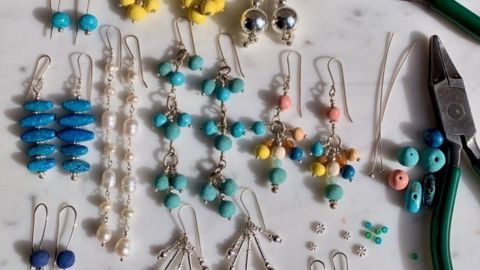 Earrings and beads