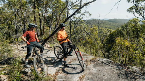 two bike riders in the bush