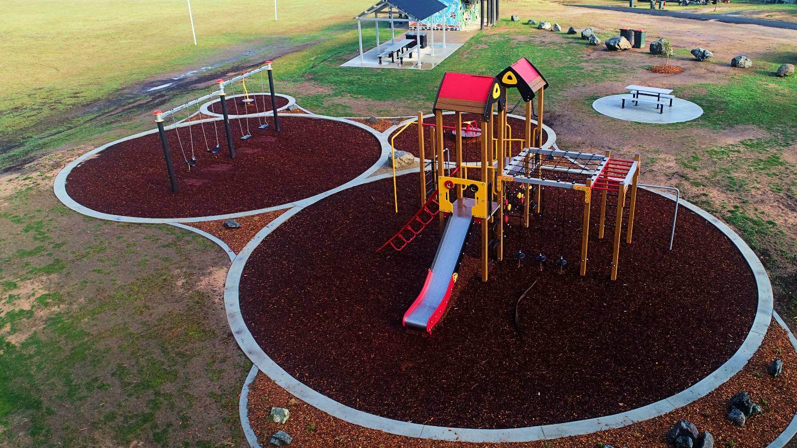 Image Aerial view of the playground at Mogo sports oval