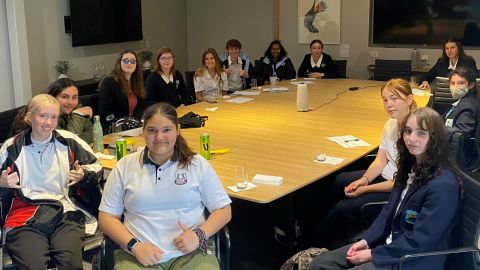 Eurobodalla's youth committee members meeting in Council's boardroom
