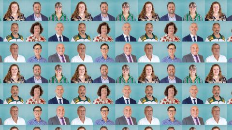 A grid repeating photographs of Eurobodalla's elected councillors.