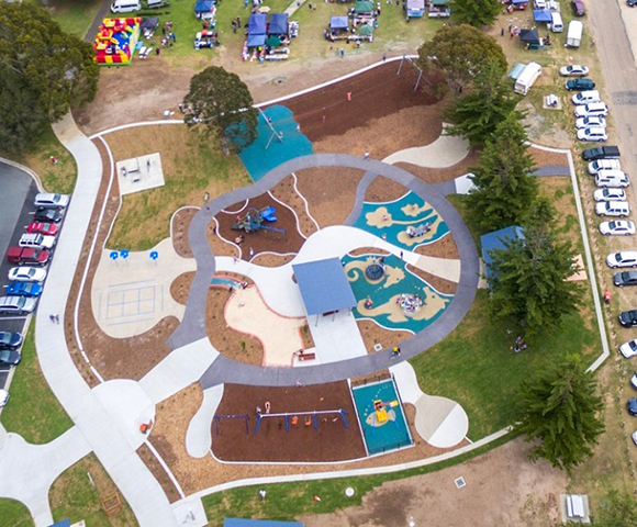 Aerial photo of the Variety Inclusive Playground