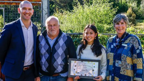 Mayor Mathew Hatcher with Ydrive mentor Andrew Border, participant Stephanie Bow, and YDrive coordinator Zoe Morgan.