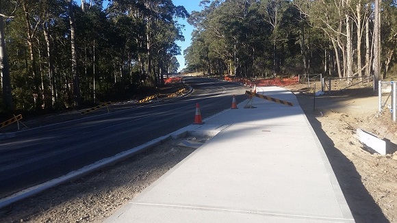 Looking east towards The Anchorage.  Noe the work required to accommodate driveways and stormwater line extension