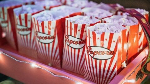 Popcorn in containers at the movies