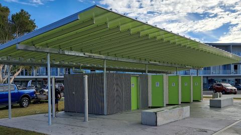 a toilet block